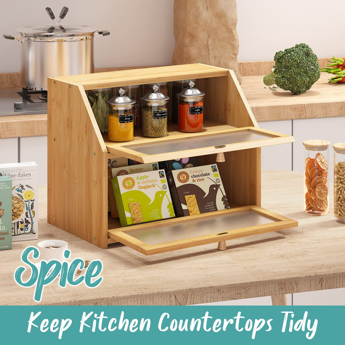 Vriccc easy-assembly bread box with screwdriver included