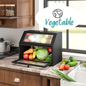 Vriccc kitchen countertop bread storage top view for organized pantry.