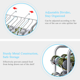 Vrisa adjustable dividers enable sorting by can size.