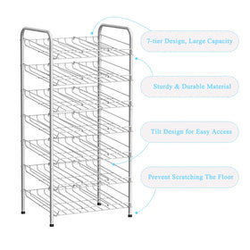 Vrisa front-view rack shows easy reach to canned goods.