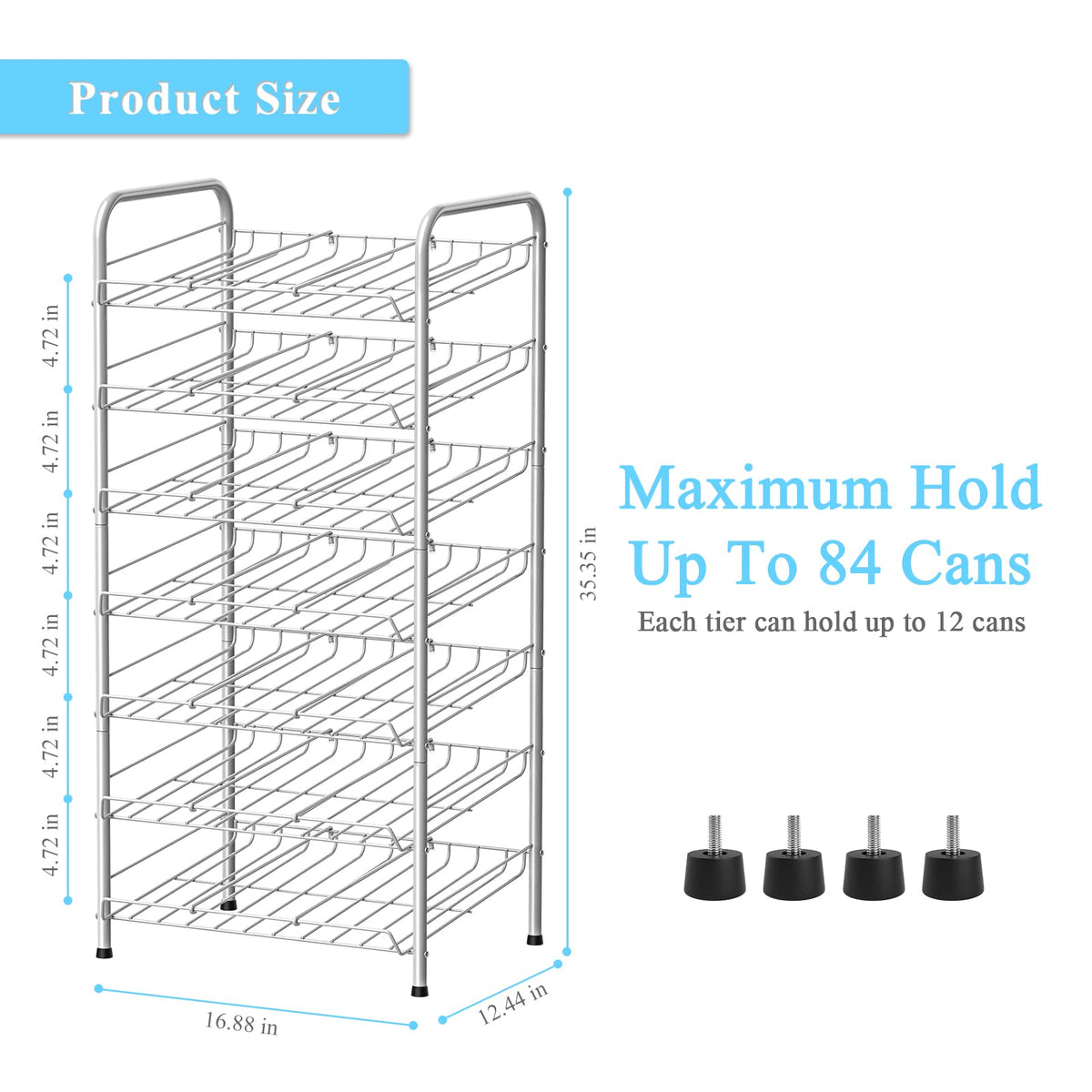 Vrisa tilt-design can organizer demonstrates front-access with 15-degree tilt.