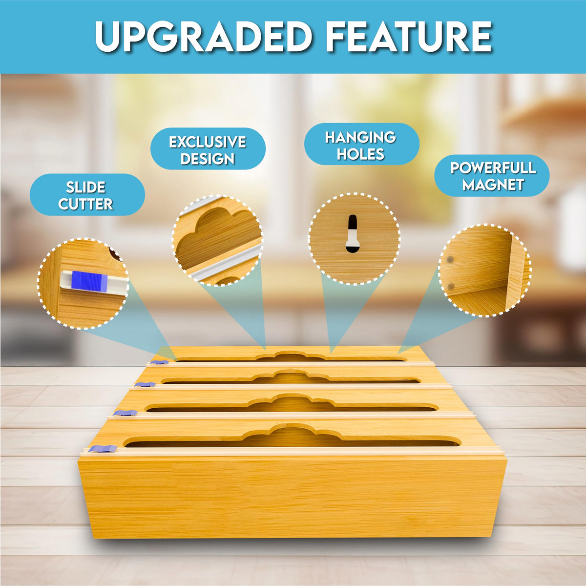 VROOFIX wall mount option places foil within reach in pantry or kitchen wall.