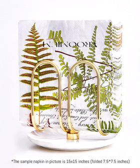 VROOMIUM napkin holder with gold stand adds elegant accent to the table