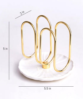 VROOMIUM napkin holder highlights white ceramic base for clean, timeless table aesthetics