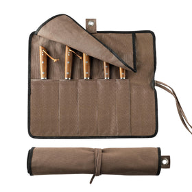 VRUIFA Chef’s Knife Roll Bag closed for safe transport and organized tools