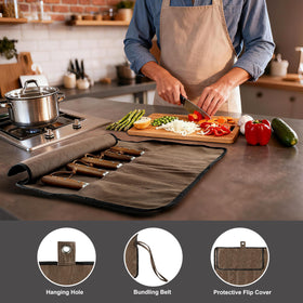 VRUIFA durable canvas knife bag protecting blades during travel