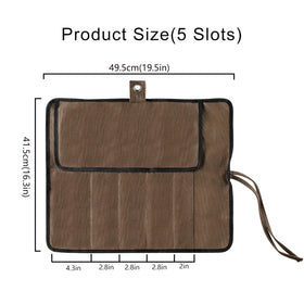 VRUIFA knife roll with five pockets keeping blades separated and ready