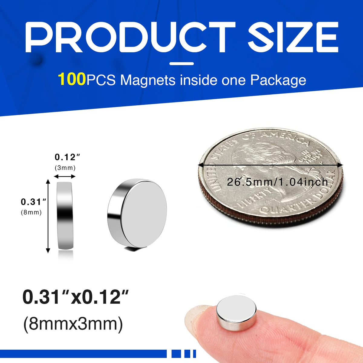VSKIZ neodymium magnet closeup shows brushed finish and durable build.