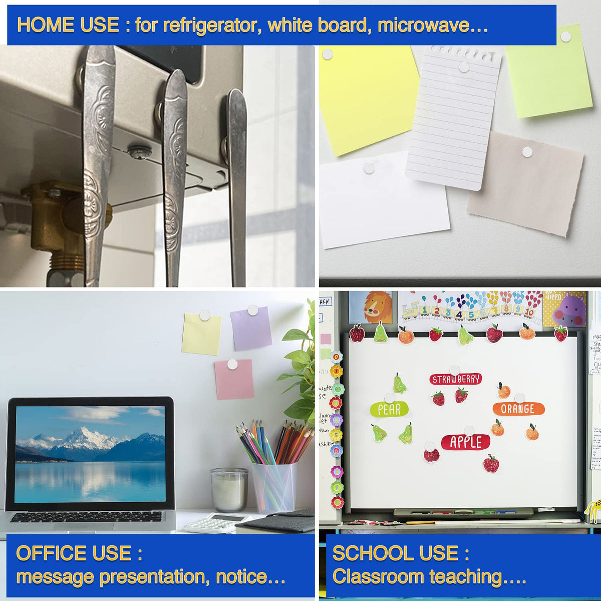 VSKIZ whiteboard and fridge magnets in use help keep notes tidy and visible.