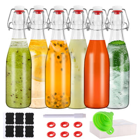 VSWINGBO 6-pack 12 oz swing-top bottles for home brewing and storage.