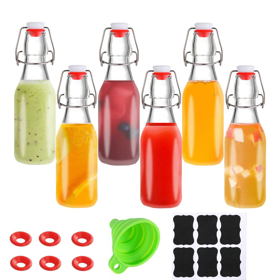 VSWINGBO 8.5oz flip-top bottle closeup with airtight lid for secure storage.