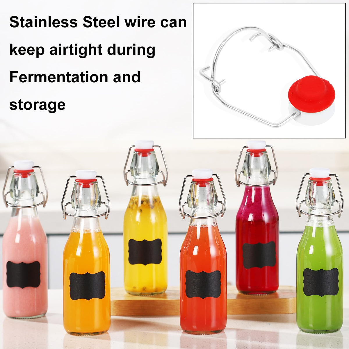 VSWINGBO reusable glass bottles offer eco-friendly storage options.