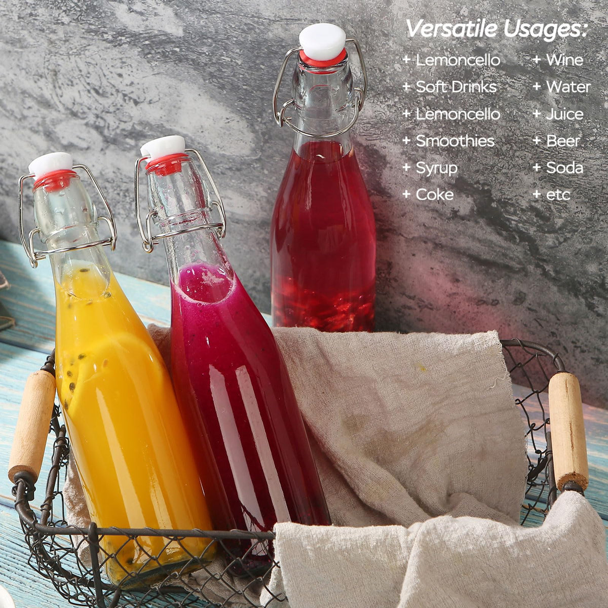 VSWINGBO reusable glass bottles designed for multiple uses and sustained freshness.