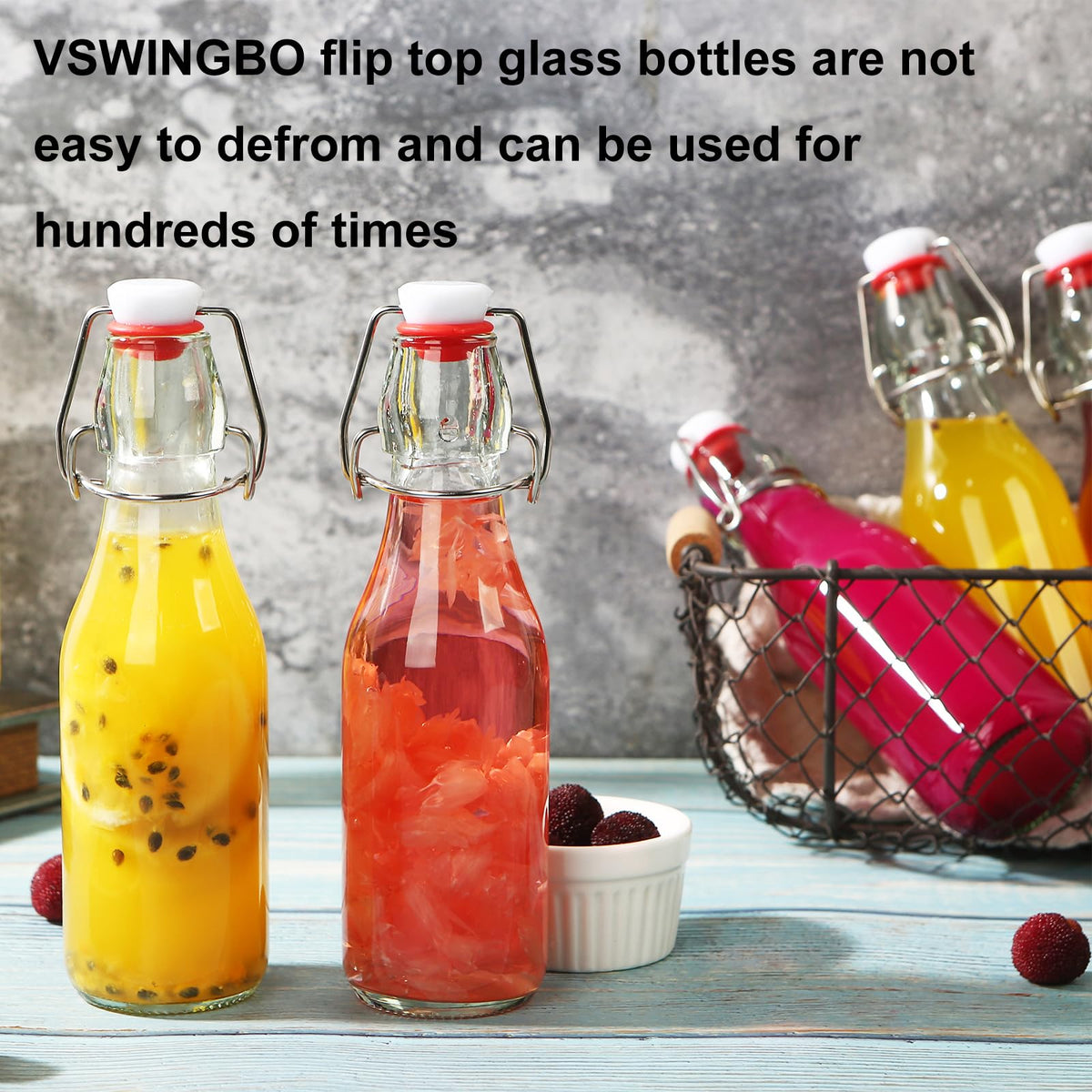 VSWINGBO 8oz swing-top bottle suited for sodas and sparkling drinks.