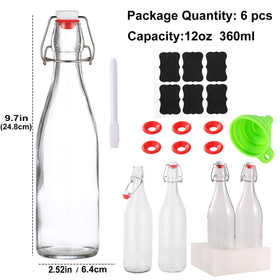 VSWINGBO swing top bottle lid with gasket provides secure airtight seal.
