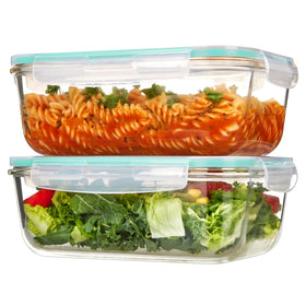Vtopmart 1860ml glass container with lids for meal prep and leftovers.