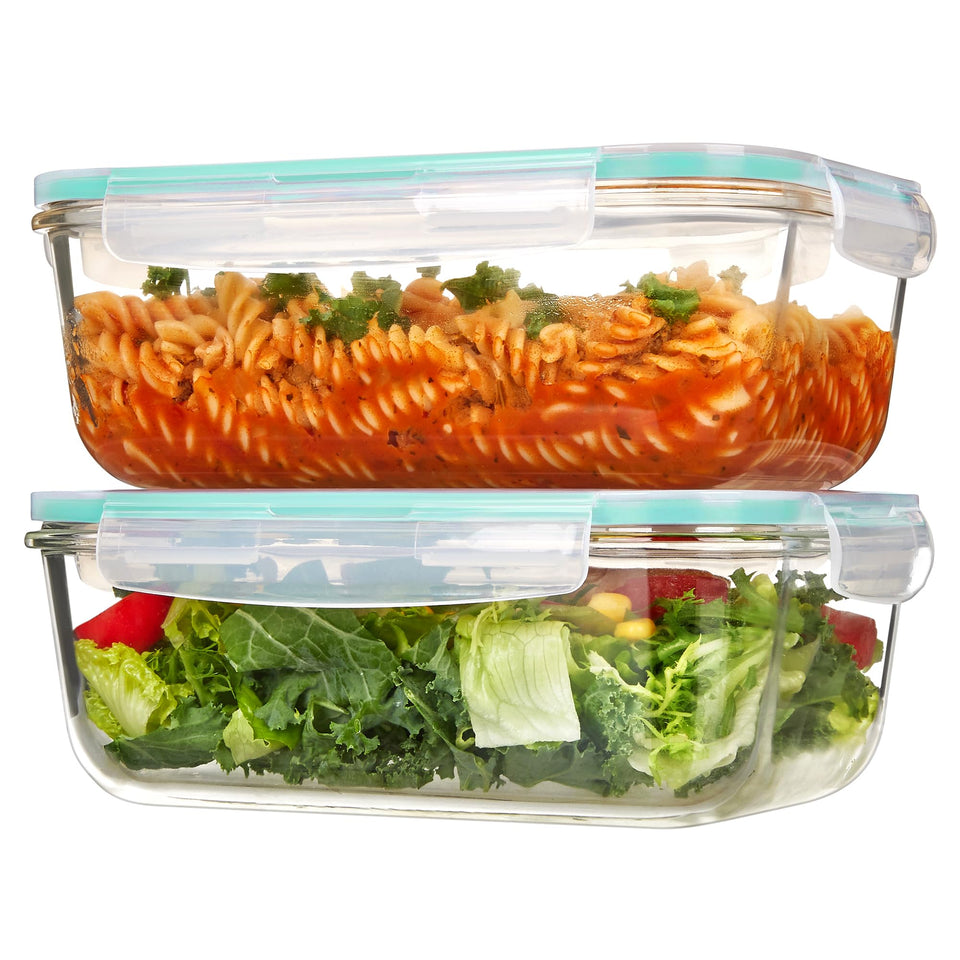 Vtopmart 1860ml glass container with lids for meal prep and leftovers.