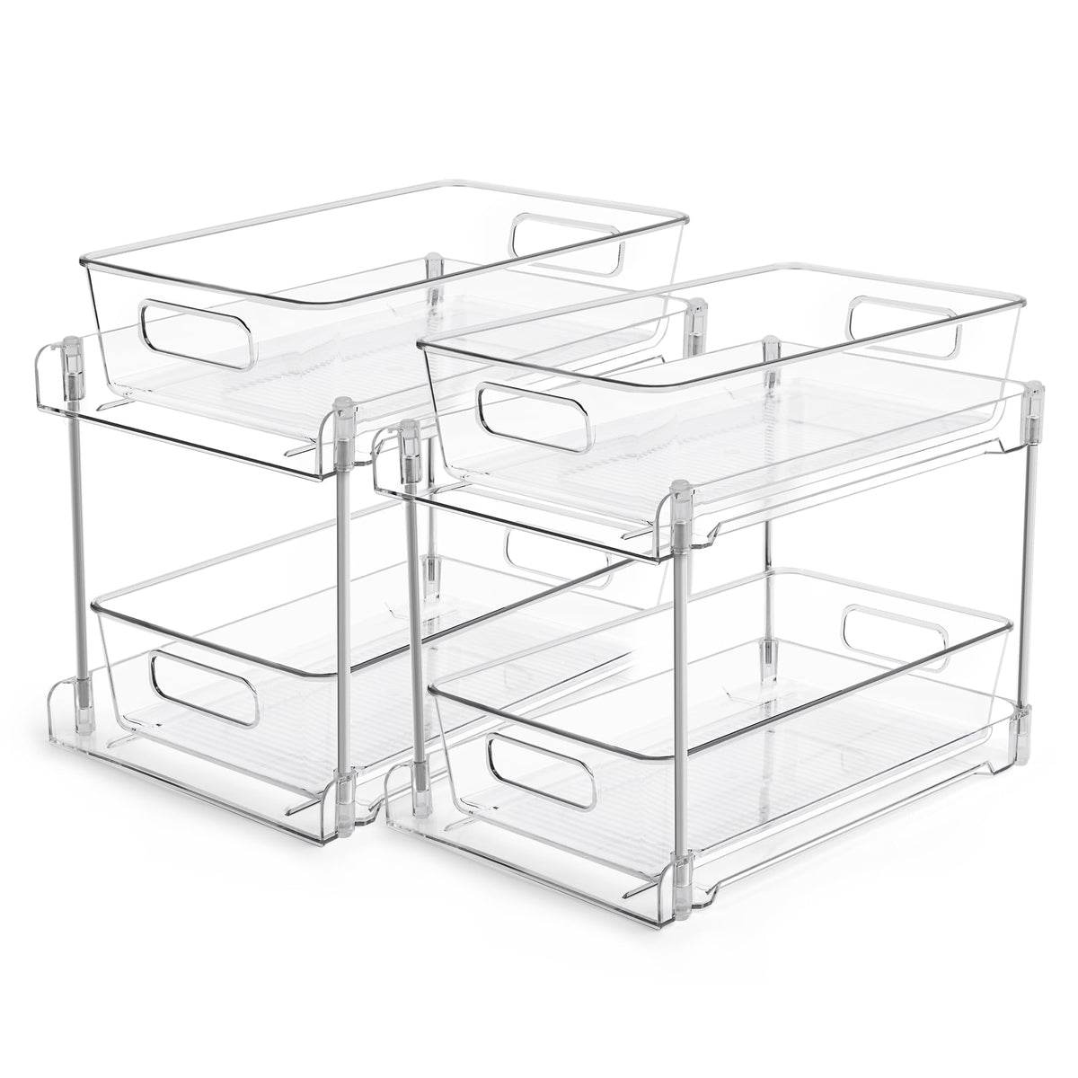 Vtopmart 2-tier bathroom storage organizer with pull-out design for easy access