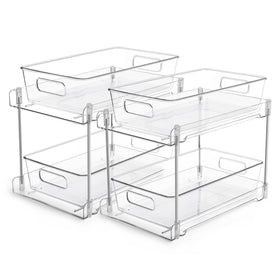Vtopmart 2-tier bathroom storage organizer with pull-out design for easy access