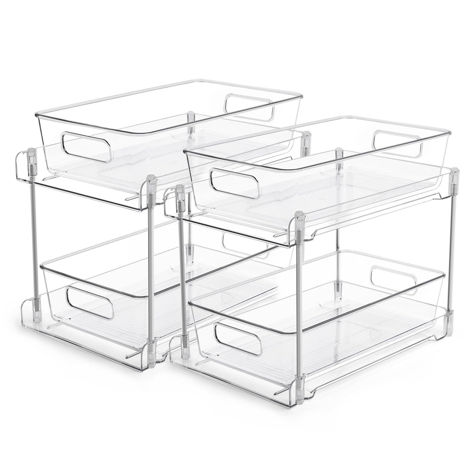 Vtopmart 2-tier bathroom storage organizer with pull-out design for easy access