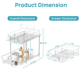 Vtopmart 2-tier sliding drawer setup demonstrating organized storage