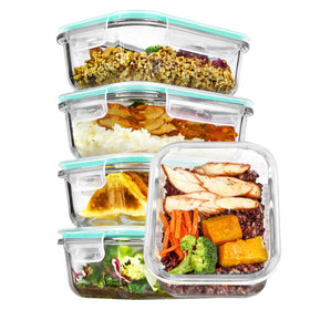 Vtopmart 22oz glass storage container with airtight lid for meal prep and freshness