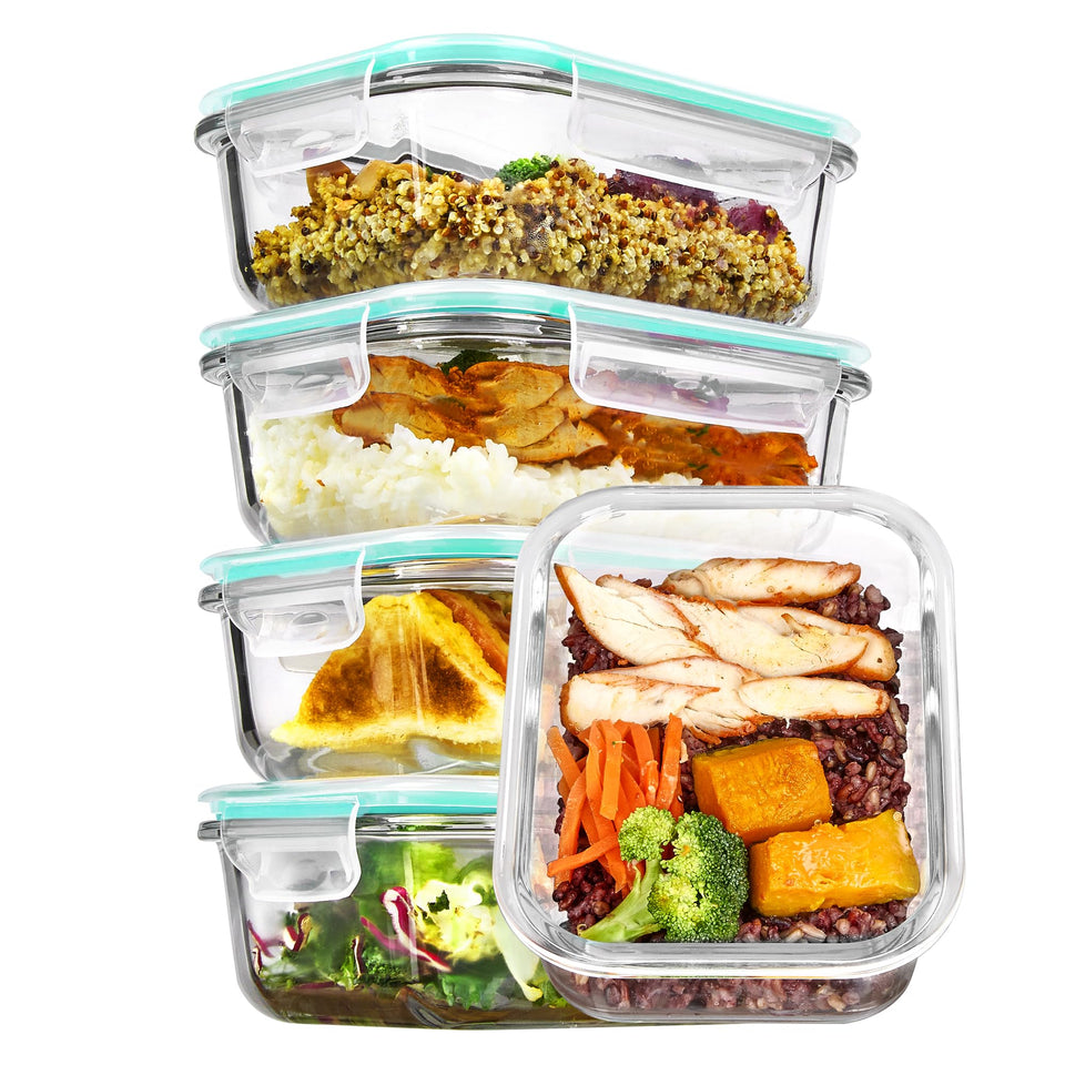 Vtopmart 22oz glass storage container with airtight lid for meal prep and freshness