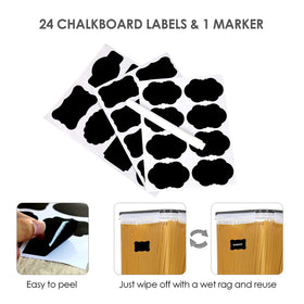 Vtopmart 24 reusable labels help label flour, sugar, and more