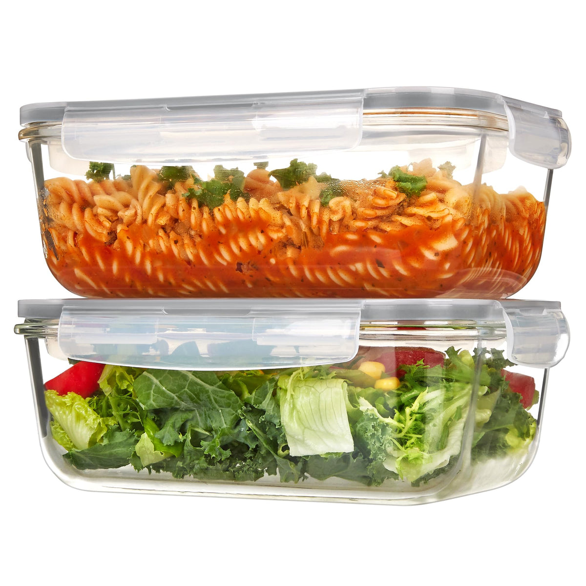 Vtopmart 2Pack 1860ml glass containers with lids for meal prep and portioning