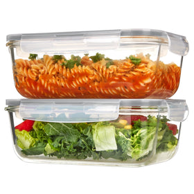 Vtopmart 2Pack 1860ml glass containers with lids for meal prep and portioning