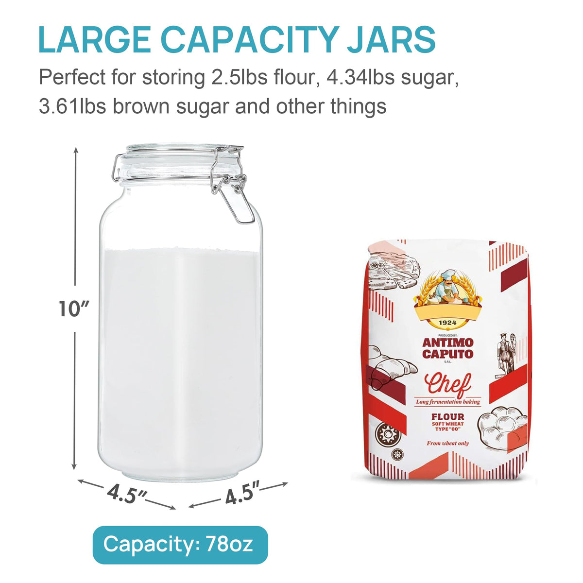 Vtopmart 3-pack clear canisters provide visible pantry organization