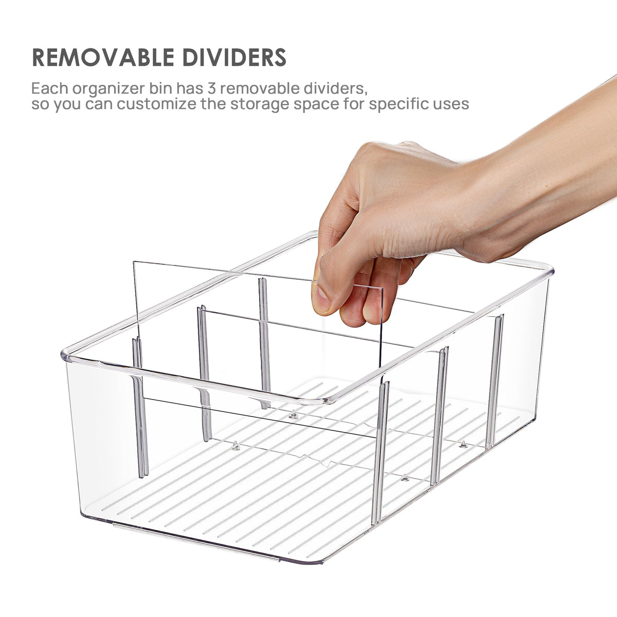 Vtopmart 4-compartment design keeps snacks, packets, and spices neatly separated.