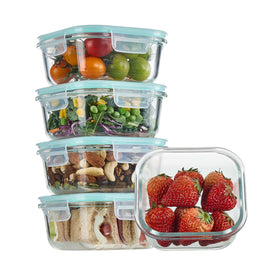 Vtopmart 17.5oz glass containers with airtight lids for meal prep.
