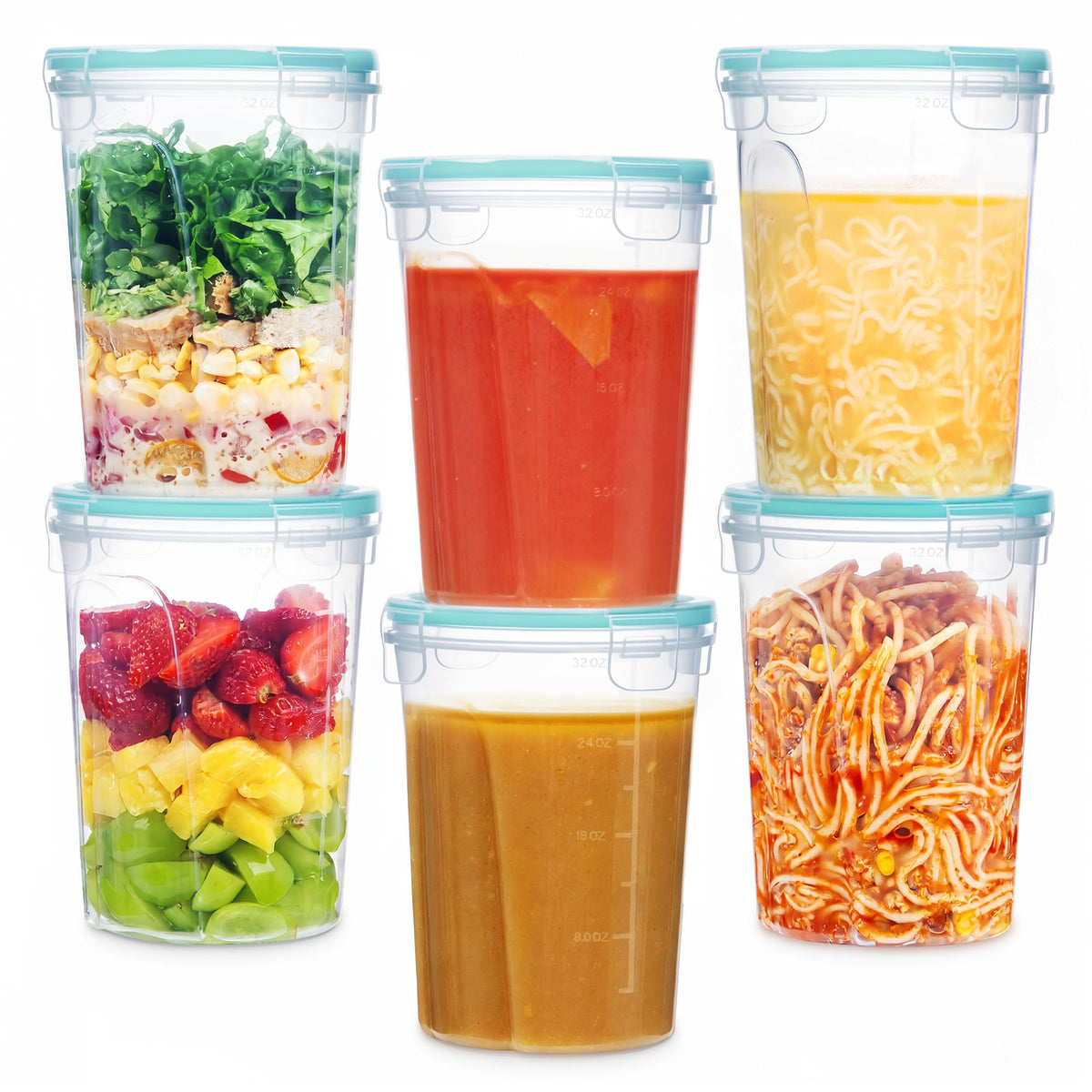 Vtopmart 32oz containers with lids for organized meal prep and storage