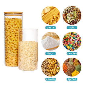 Vtopmart 70oz glass jar with flour focus, large capacity for baking staples.
