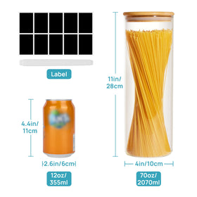 Vtopmart 70oz glass jar with nuts focus, airtight lid preserves freshness.