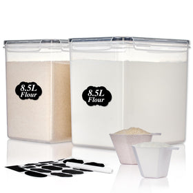 Vtopmart 8.5L flour container front view for bulk baking ingredients