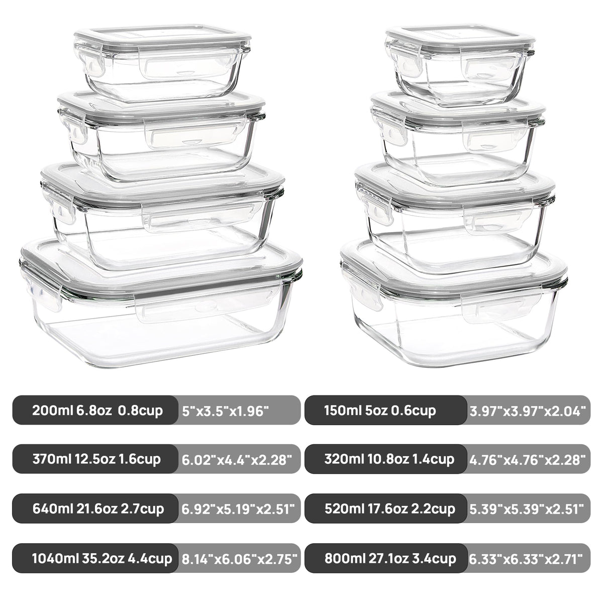Vtopmart 21oz rectangle glass container perfect for leftovers and lunches