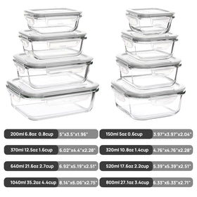 Vtopmart 21oz rectangle glass container perfect for leftovers and lunches