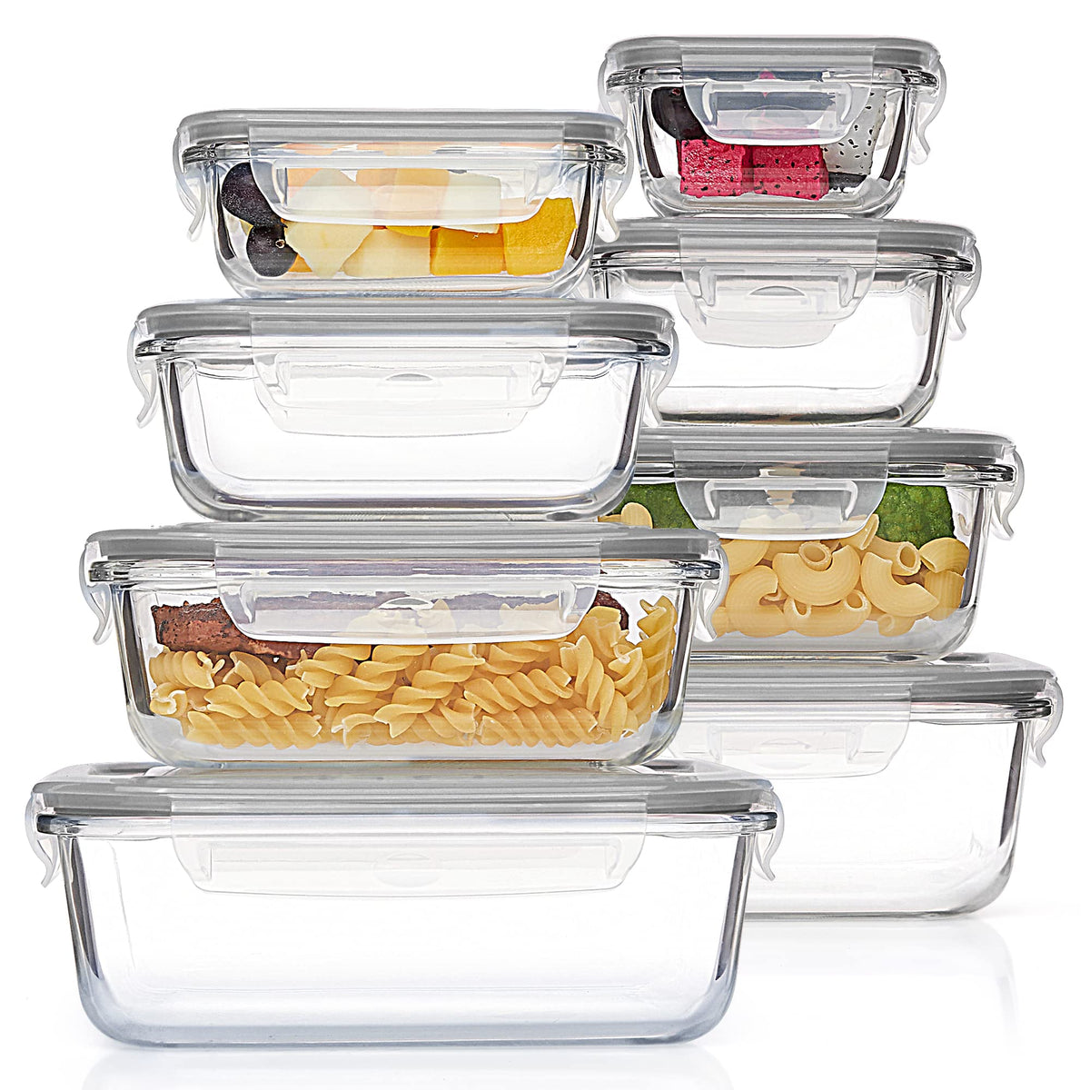 Vtopmart 35oz rectangle glass container ideal for meal prep and easy visibility