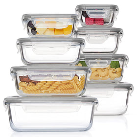 Vtopmart 35oz rectangle glass container ideal for meal prep and easy visibility