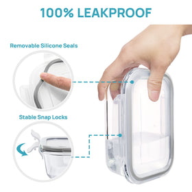 Vtopmart 5oz rectangle glass container compact for snacks on the go