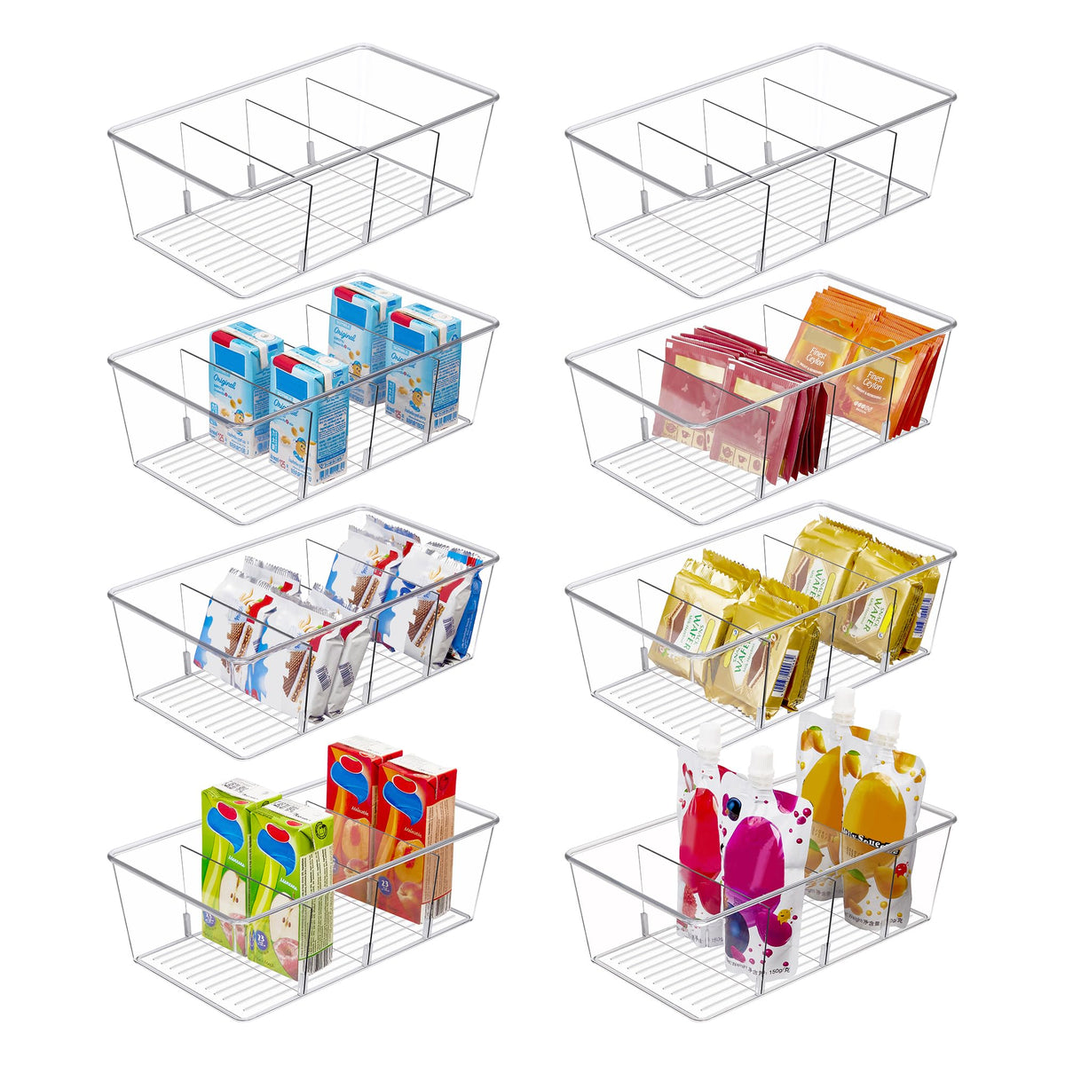Vtopmart 8-pack bin with packets for pantry organization and quick access
