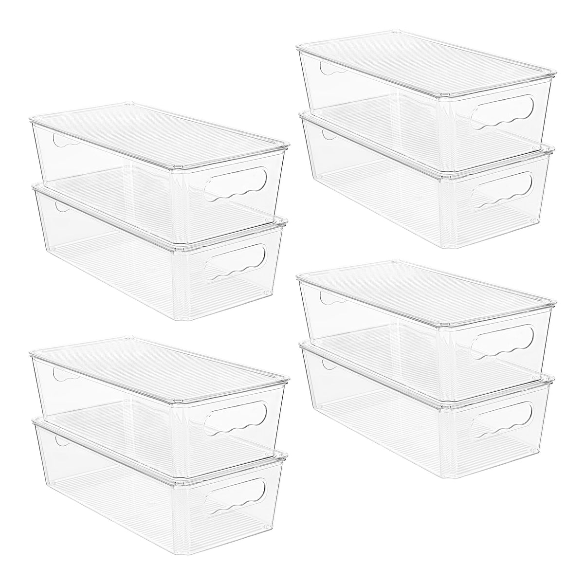 Vtopmart 8pc clear organizers with lids in fridge for organized fruits