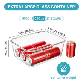Vtopmart container with airtight hinged lids for leak-proof storage.
