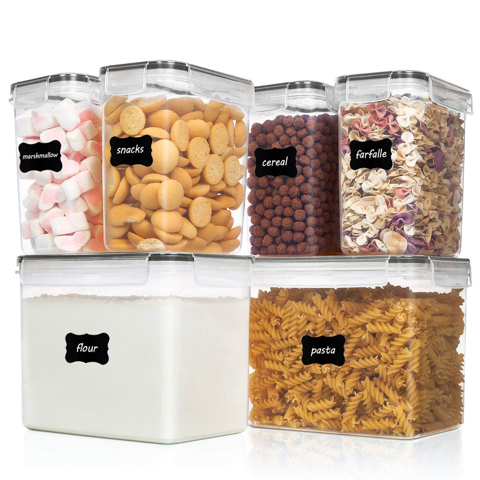 Vtopmart airtight containers 6-piece set for organized pantry storage.