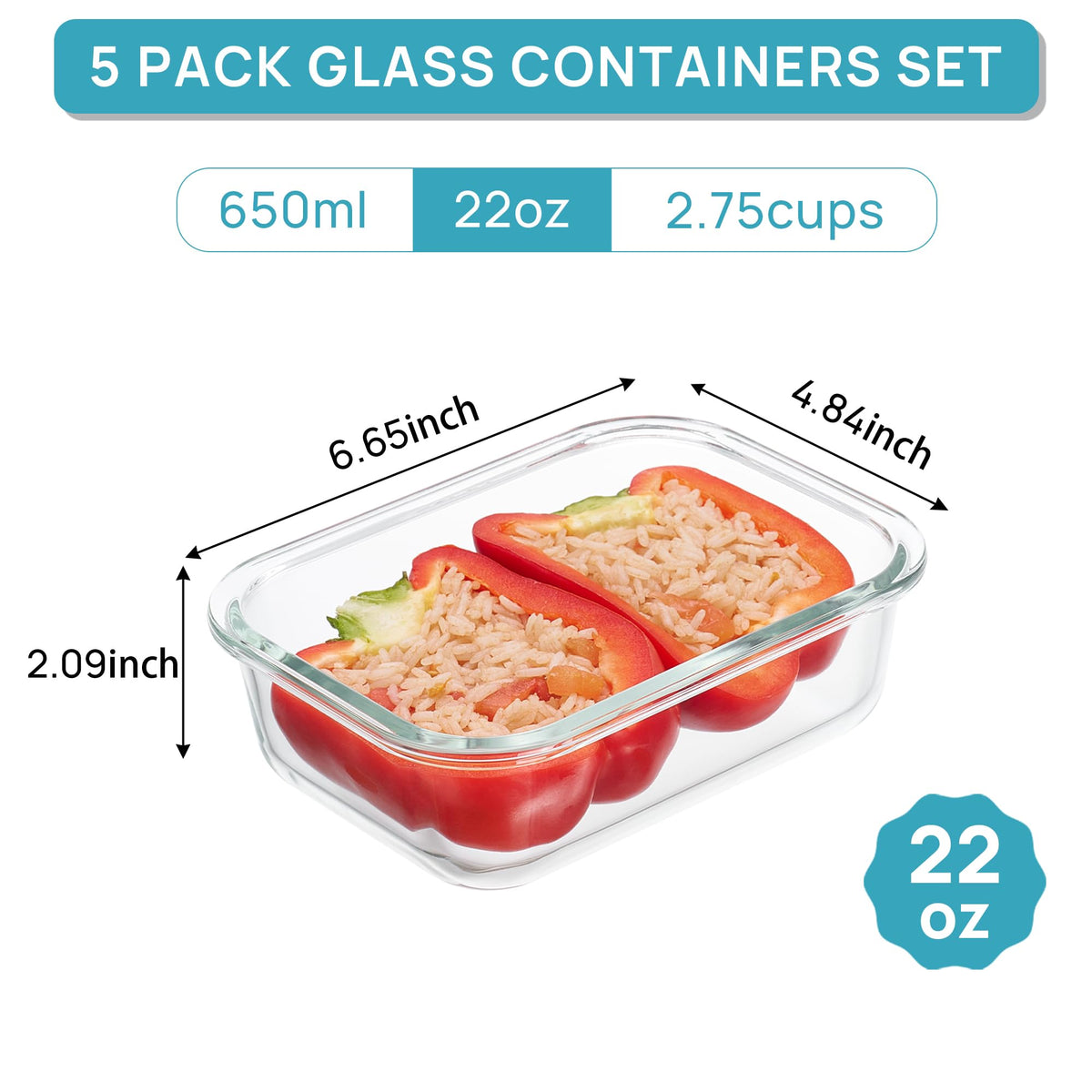 Vtopmart airtight hinged lid seals to prevent spills during transport.