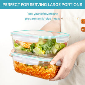 Vtopmart airtight hinged lid with silicone seal prevents leaks.