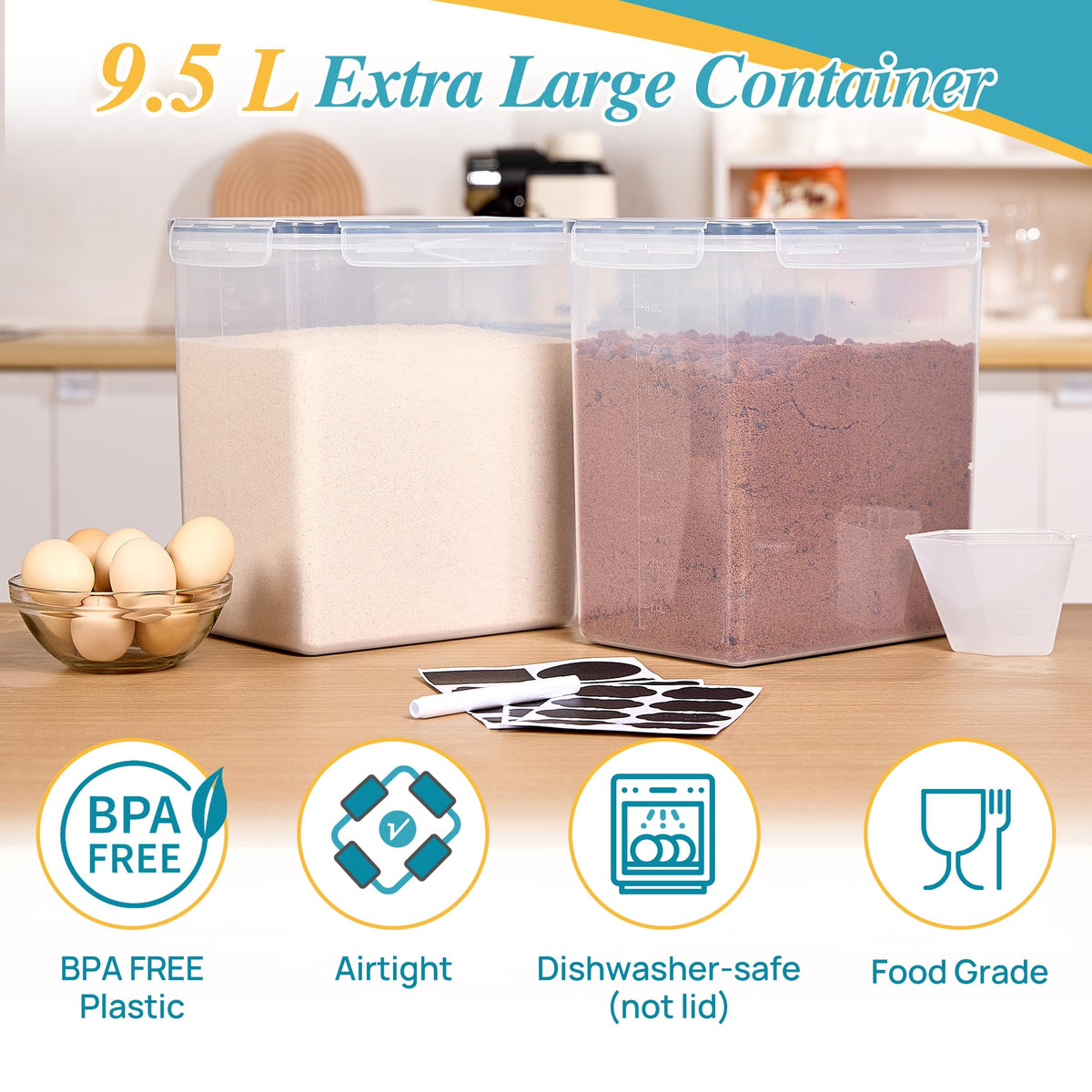 Vtopmart airtight lid closeup highlighting silicone seal and leakproof performance.