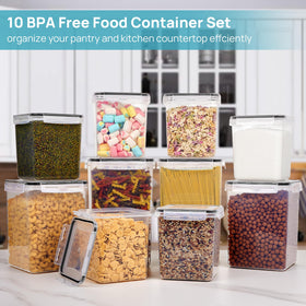 Vtopmart airtight lids with blue gaskets ensure a tight seal.